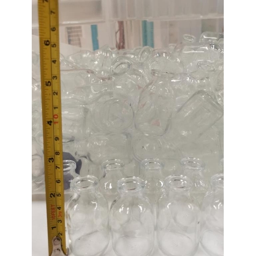 667 - Box of Clear Mini Glass Bottles