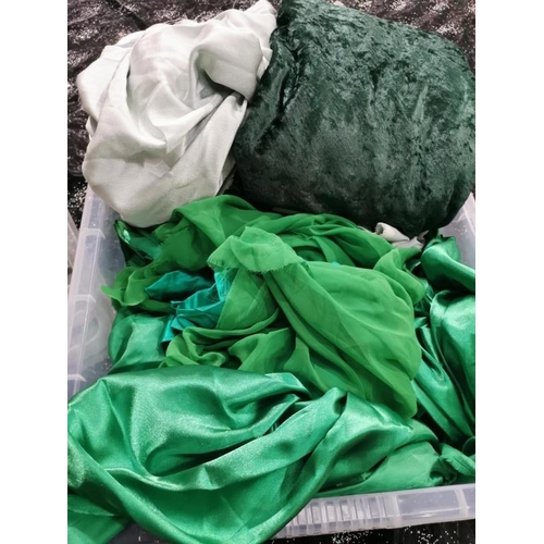 670 - Box of Green Satin and Voile