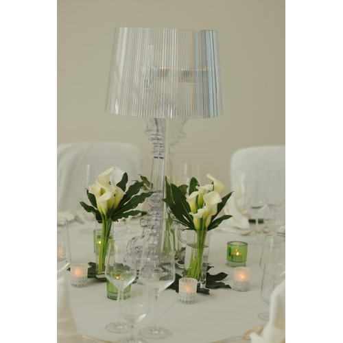 677 - Pair of Kartell Bourgie Lamps for Votives (non wired) LED Lights, Acrylic (73cm H x 37cm W)