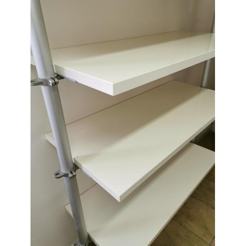 685 - Ikea White & Silver Floor to ceiling Shelving Unit