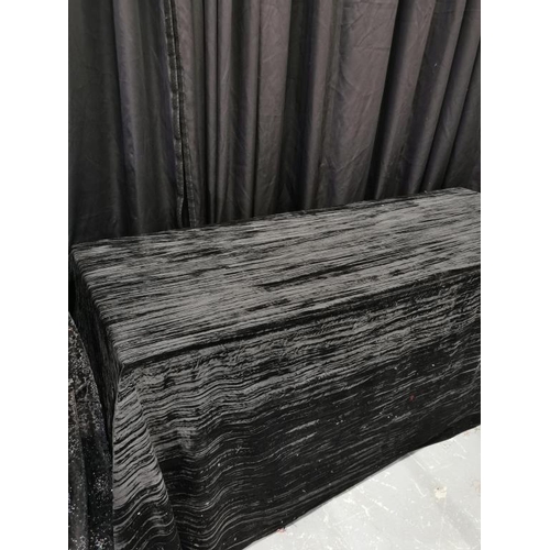 699 - 8 Rectangular Black Crush Velvet Drape Tablecloths - Designed by Wildflower Linen, USA