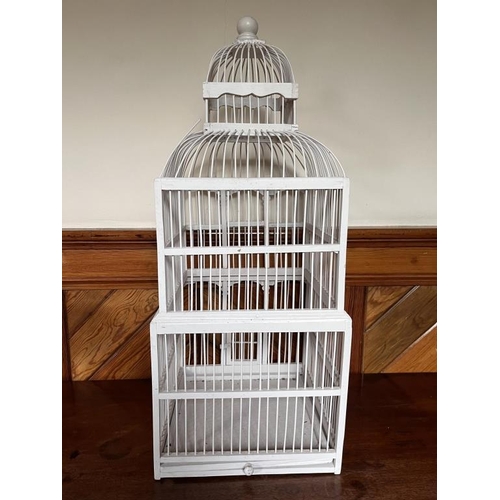 711 - White Painted wooden Birdcage 60cm