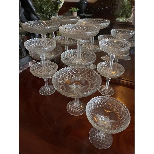 713 - 10 Cut Glass Cake Stands, Assorted Sizes