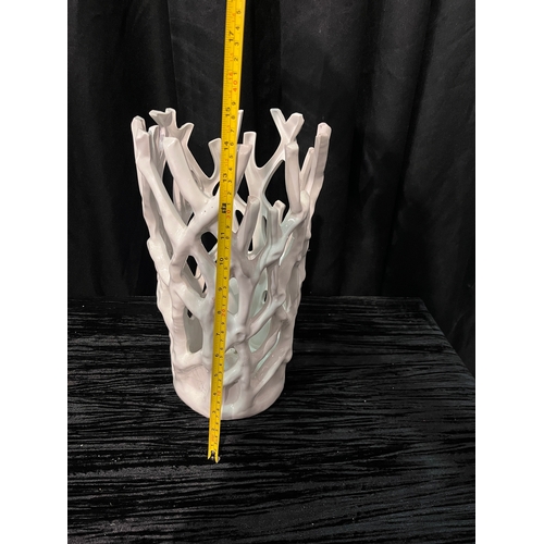 748 - White Ceramic Twig Vase