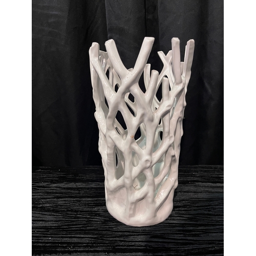 748 - White Ceramic Twig Vase