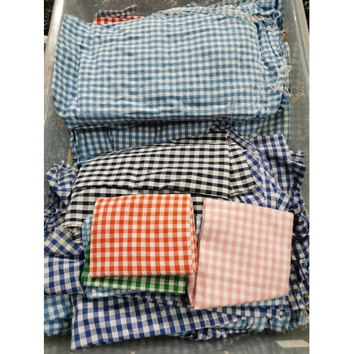 740 - Box of Blue Satin & Gingham in variety of colours