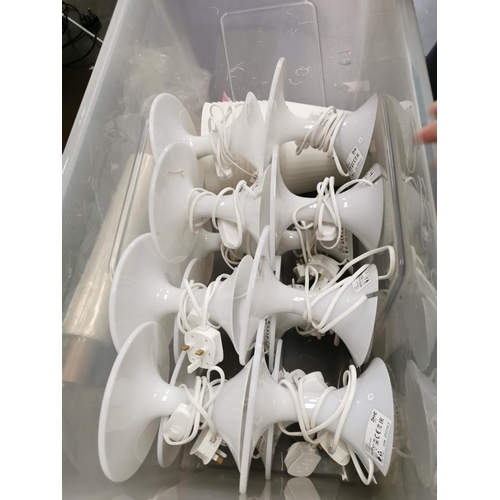 920 - Box of 12 White Lamps with Battery Rose Flowers