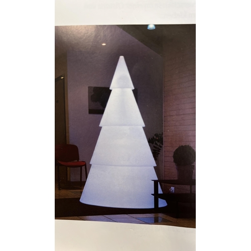 754 - Light up White Resin Tree in Multi Colour Glows (2.5m H x 1.2m W)