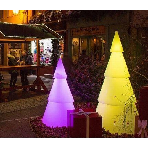 754 - Light up White Resin Tree in Multi Colour Glows (2.5m H x 1.2m W)