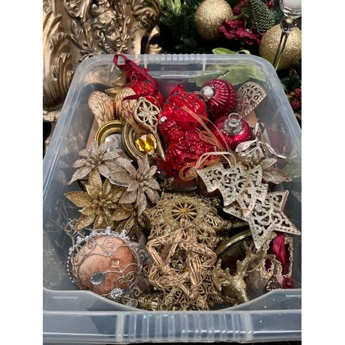 755 - Box of mixed Christmas Gold Decorations