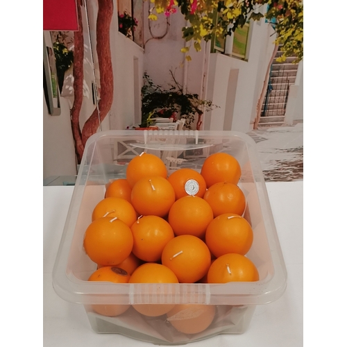 763 - Box of Large Orange Ball Candles