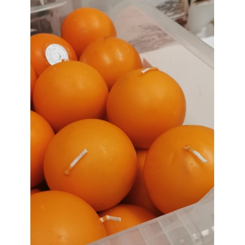 772 - Box of Small and Medium Orange Ball Candles