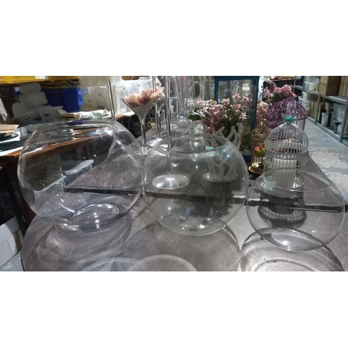 822 - Trio of Fishbowl Vases