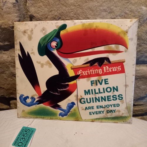 355 - Original Vintage Guinness Showcard 