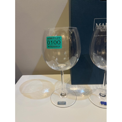 100A - Marquis for Waterford Pair of Crystal Red Wine Glasses (10 cm W x 22 cm H)