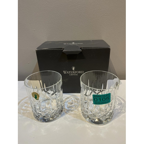 105 - Waterford Crystal Pair of Crystal Tumblers (8 cm W x 10 cm H)