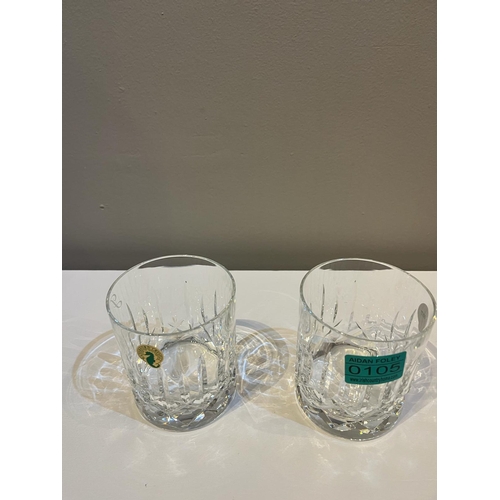 105 - Waterford Crystal Pair of Crystal Tumblers (8 cm W x 10 cm H)