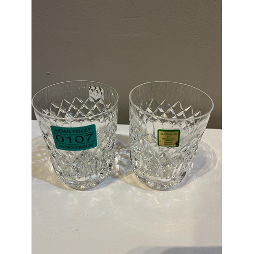 107 - Waterford Crystal Pair of Crystal Tumblers (7 cm W x 9 cm H)