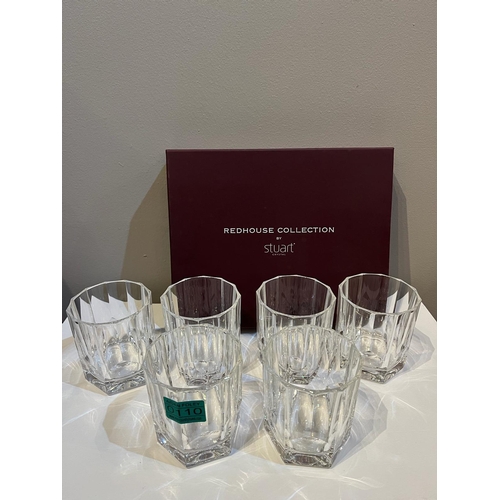 110 - The Redhouse Collection for Stuart Crystal Set of Six Tumblers (9 cm W x 10 cm H)