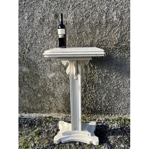 13 - Painted Antique Gothic Pedestal (46 cm W x 95 cm H x 46 cm D)