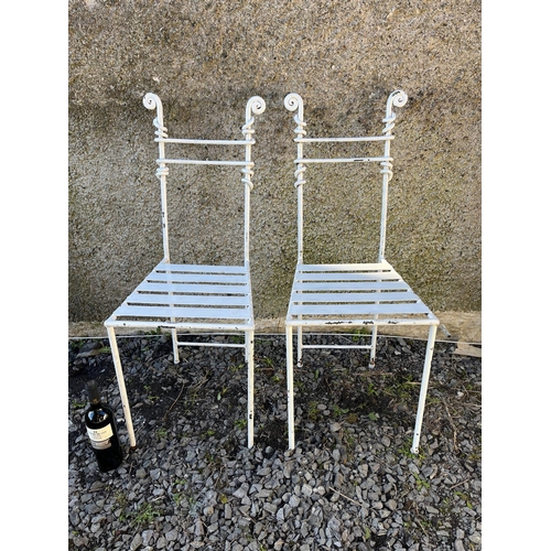 15 - Pair of Metal Garden Chairs (40 cm W x 100 cm H x 50 cm D)