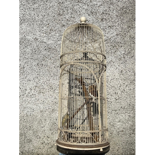 16 - Exceptionally Large Bird Cage with Contents (50 cm W x 140 cm H)