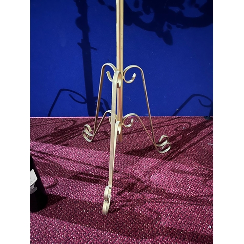 22 - Pair of Candelabra Matched, With Glass and Brass Tops on Metal Tripod Bases (45 cm W x 130 cm H)