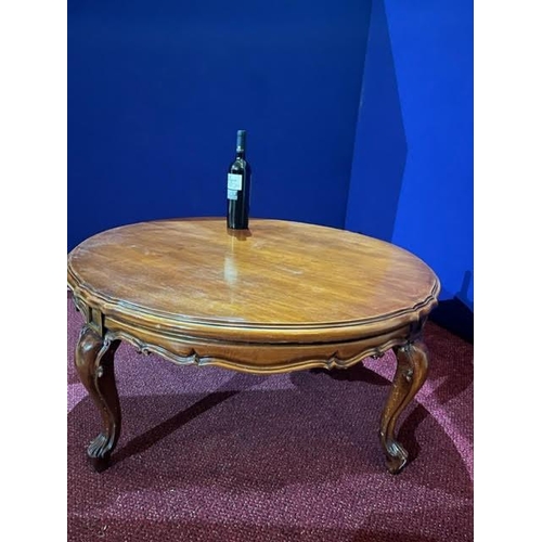 26 - Quality Cherry Wood Circular Coffee Table with Decorative Frieze on Cabriole Legs (98 cm W x 40 cm H... 