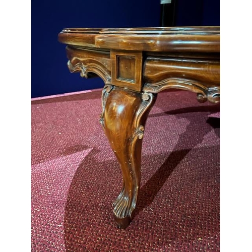 26 - Quality Cherry Wood Circular Coffee Table with Decorative Frieze on Cabriole Legs (98 cm W x 40 cm H... 