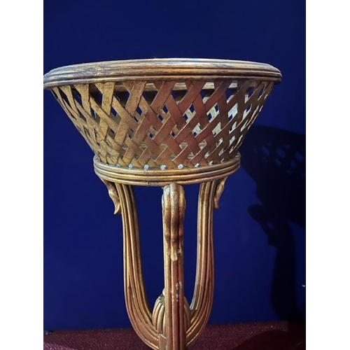 31 - Pair of Regency Style Gold Jardiniere Stands (40 cm W x 92 cm H)