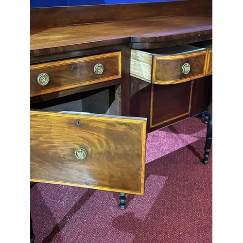 32 - Sheraton Period Sideboard, Mainly in Mahogany with Satinwood Crossbanding Throughout (183 cm W x 100... 