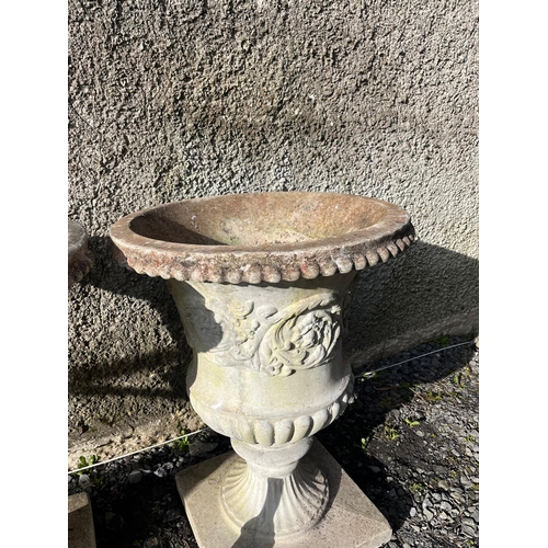 4 - Pair of Regency Style Composite Urns (58 cm W x 80 cm H)