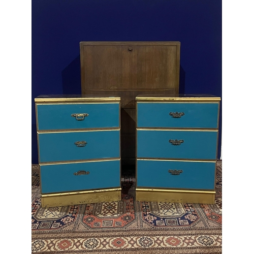 47 - Vintage Walnut Chest with Bakelite Handles (as found) and a Pair of Upcycled 3 Drawer Lockers (Chest... 