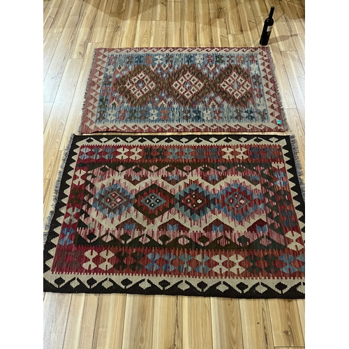 55 - Two Kilims (Largest 155 cm W x 103 cm H)