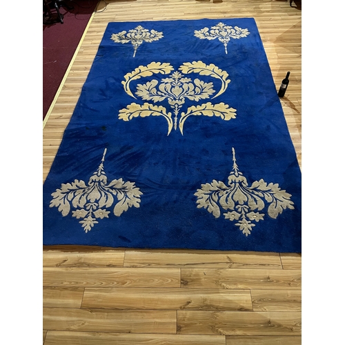 56 - Blue and Gold Centre Rug with Classical Design (410 cm W x 245 cm H)