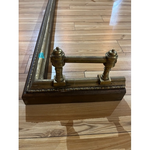 60 - Victorian Brass and Steel Fender (damage) (165 cm W x 20 cm H x 38 cm D)