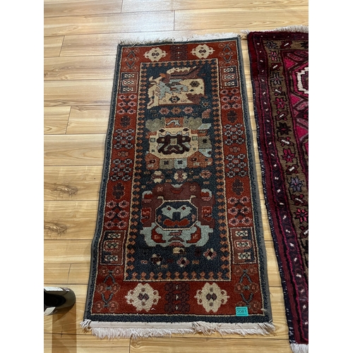 81 - Two Vintage Prayer or Hall Rugs (130 cm  x 70 cm H)