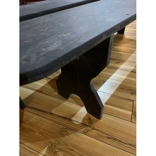 84 - Unusual Pair of Slate Benches (200 cm W x 45 cm H x 30 cm D)