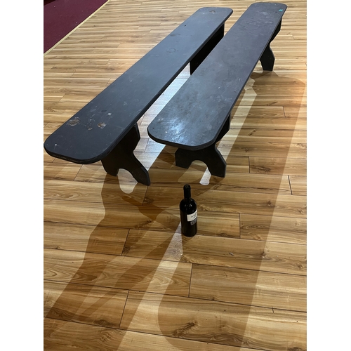 84 - Unusual Pair of Slate Benches (200 cm W x 45 cm H x 30 cm D)