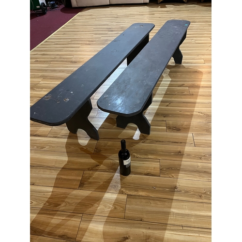 84 - Unusual Pair of Slate Benches (200 cm W x 45 cm H x 30 cm D)