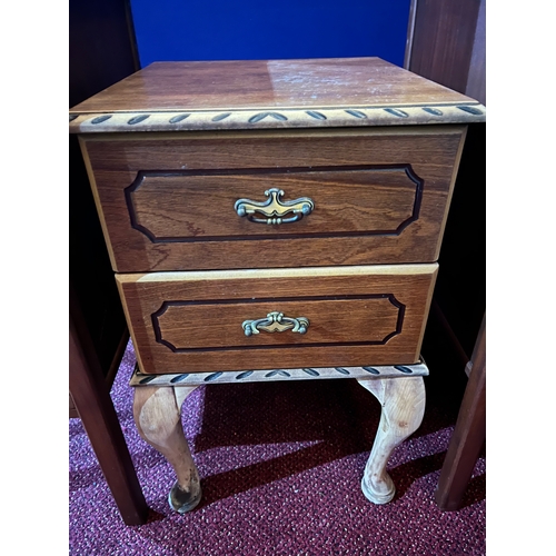 96 - Pair of Vintage Side Lockers with Three Drawers and Another Smaller Locker (Largest 40 cm W x 75 cm ... 