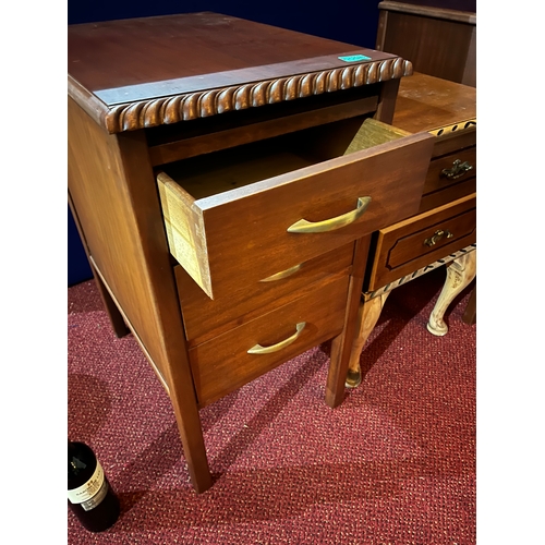 96 - Pair of Vintage Side Lockers with Three Drawers and Another Smaller Locker (Largest 40 cm W x 75 cm ... 