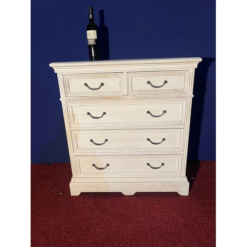 118 - White Painted Chest of Two Short and Three Long Drawers (80 cm W x 88 cm H x 40 cm D)