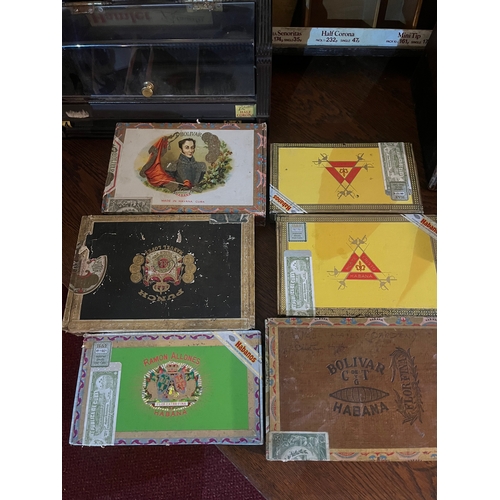 143 - Collection of Cigar Holders or Display Cabinets and Cigar Boxes