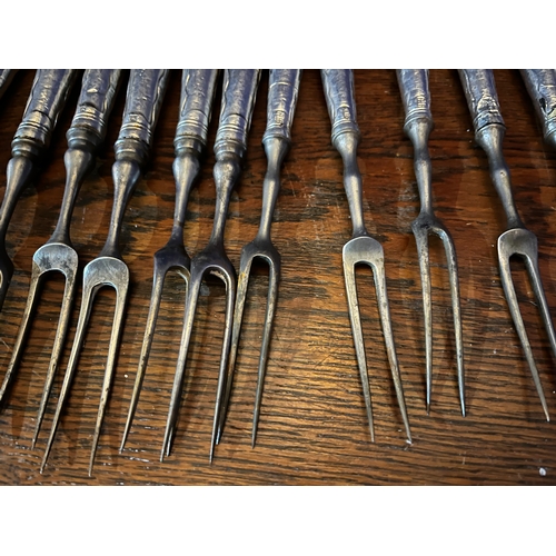 158 - Collection of Antique Cutlery with Silver Handles