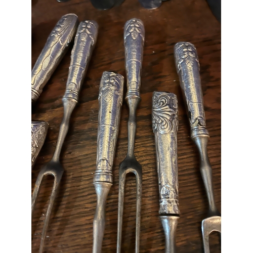 158 - Collection of Antique Cutlery with Silver Handles