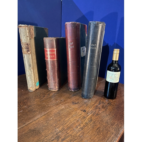 161 - Four Antique Leather Bound Ledgers