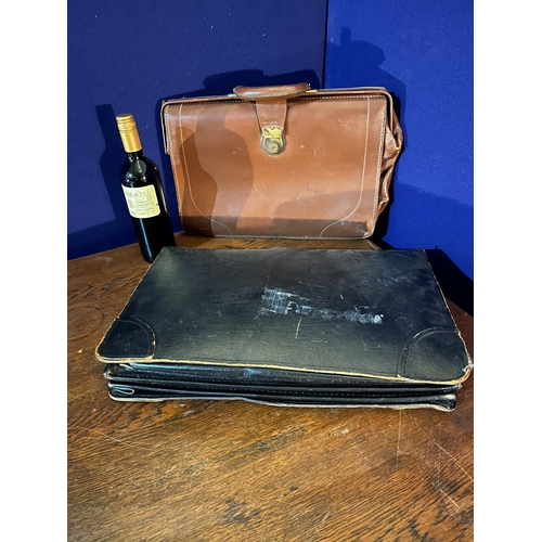 163 - Leather Doctors Case with Medical Contents and Two Brief Cases