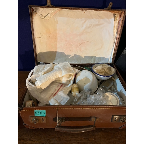 163 - Leather Doctors Case with Medical Contents and Two Brief Cases