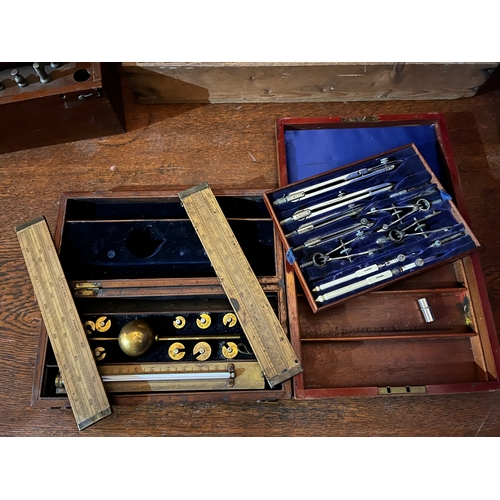 170 - Sikes Hydrometer Jos. Long London, Compass Set Thornton Manchester, Test Tubes in a Pine Case